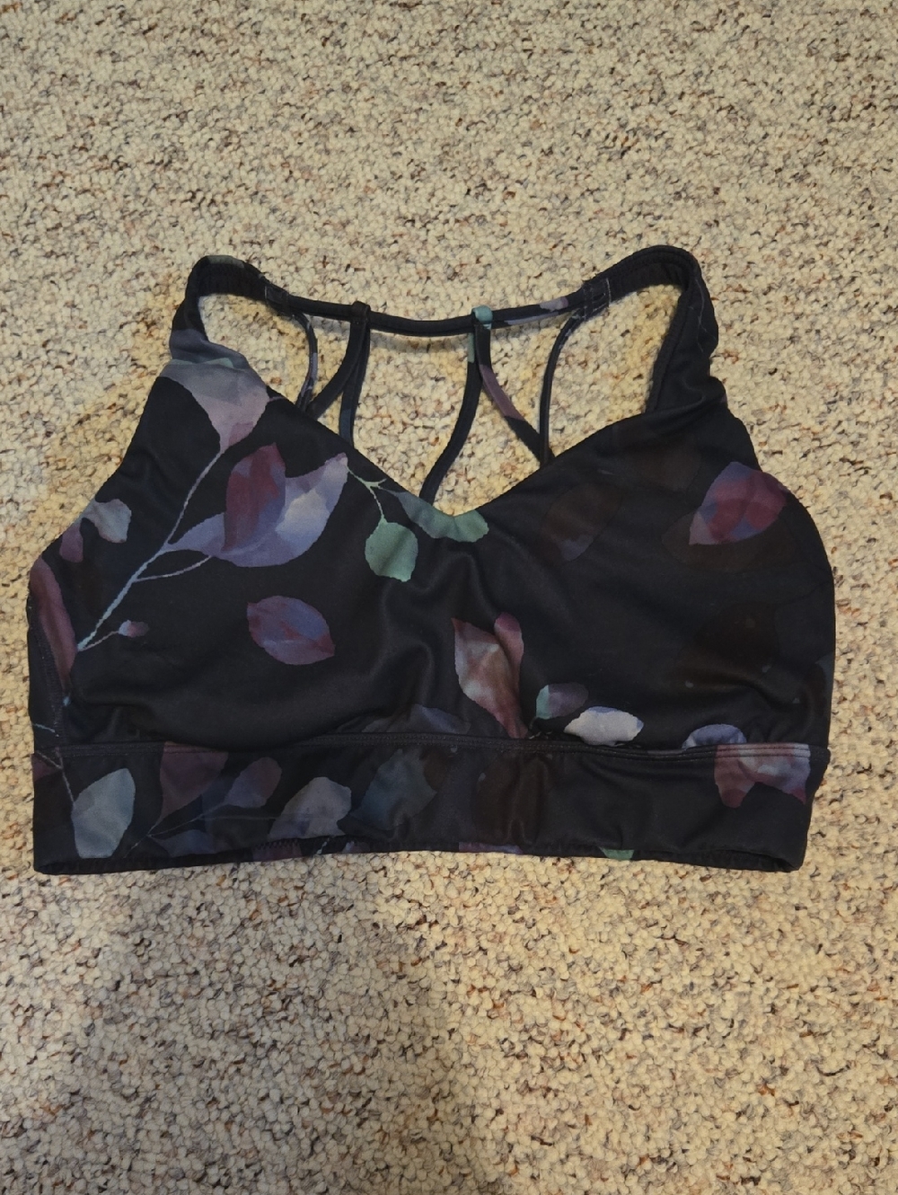 all in motion Black Floral Strappy Sports Bra